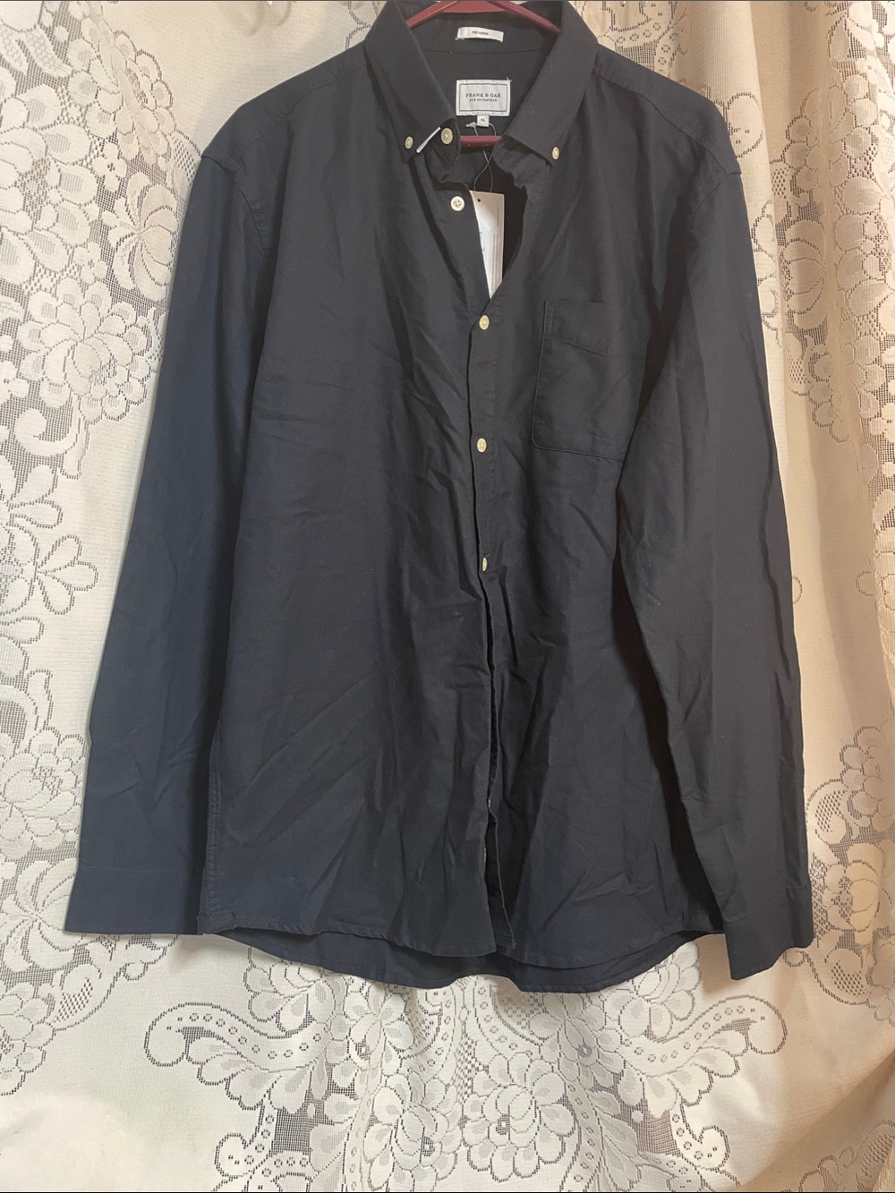 Frank & Oak Men's Black Button-Down Casual Shirt NWT size XLG
